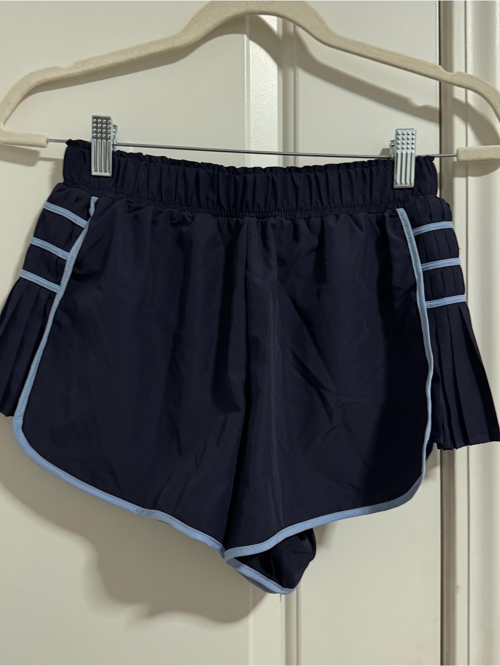 Free People Navy Athletic Shorts with Light Blue Trim